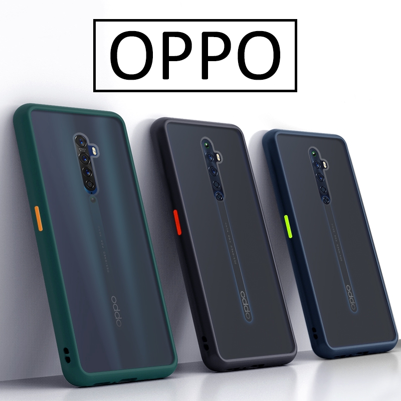 Ốp điện thoại trong suốt phối mặt nhám cho OPPO A91 A31 REALME C3 5I 5 5S XT F11 PRO RENO 3 2F A9 A5 2020