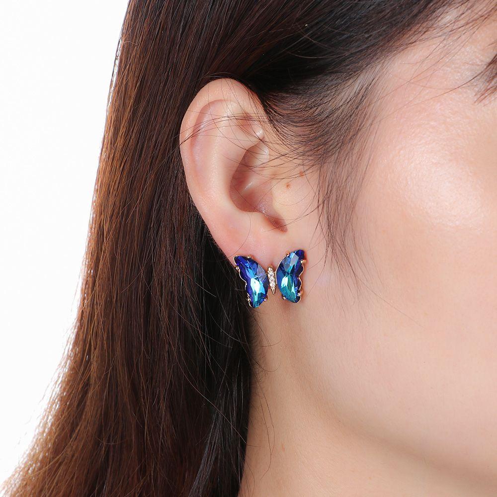 SUMU 1 Cặp Bông Tai Nữ Bằng Kính Phong Cách Retro