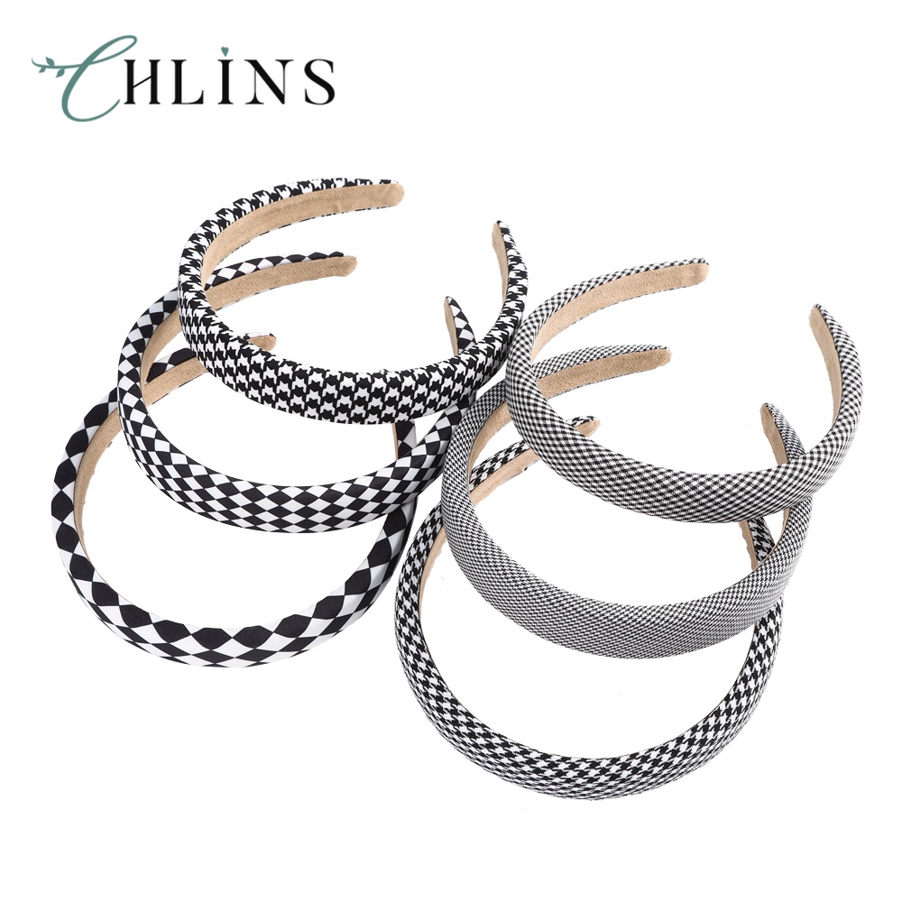 Cài tóc CHLINS mẫu hình học trắng và đen đơn giản