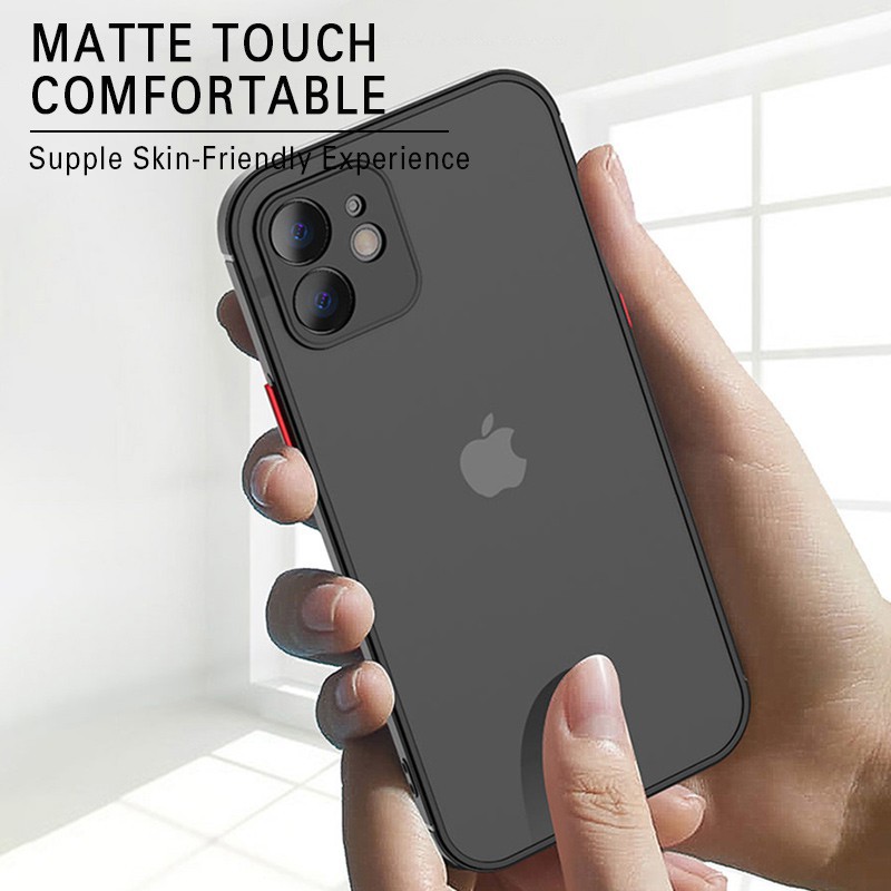 Ốp lưng trong suốt nhám chống sốc thời trang cho IPHONE X XS MAX XR 9 8 7 6 6S PLUS 11 PRO MAX