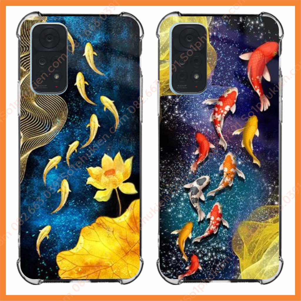 Ốp lưng Xiaomi Redmi Note 11 / Note 11s 4G (bản VN) chống sốc in hình thư pháp, cá koi đẹp