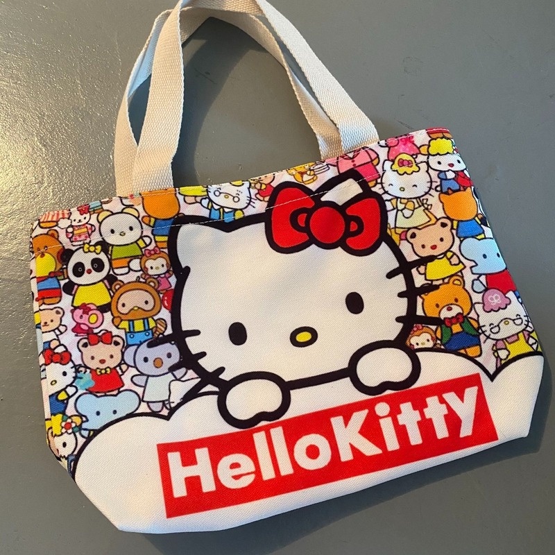 Túi Xách Vải Canvas In Hình Hello Kitty Đáng Yêu