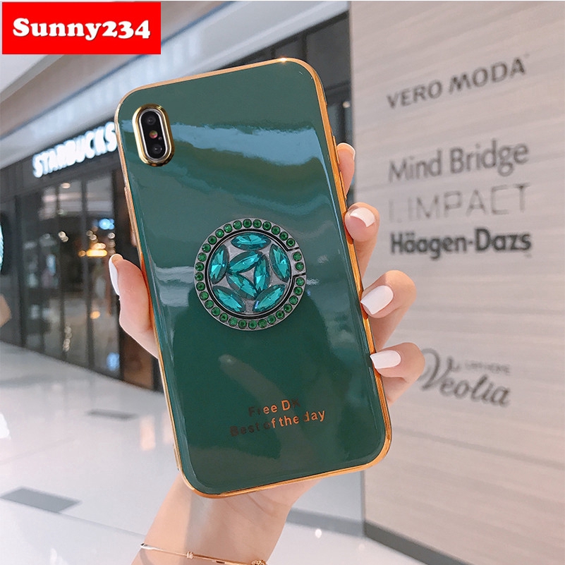 Ốp điện thoại silicon mềm mại 6D sang trọng có giá đỡ dạng nhẫn cho iPhone 6 6S 7 8 Plus X XS MAX XR
