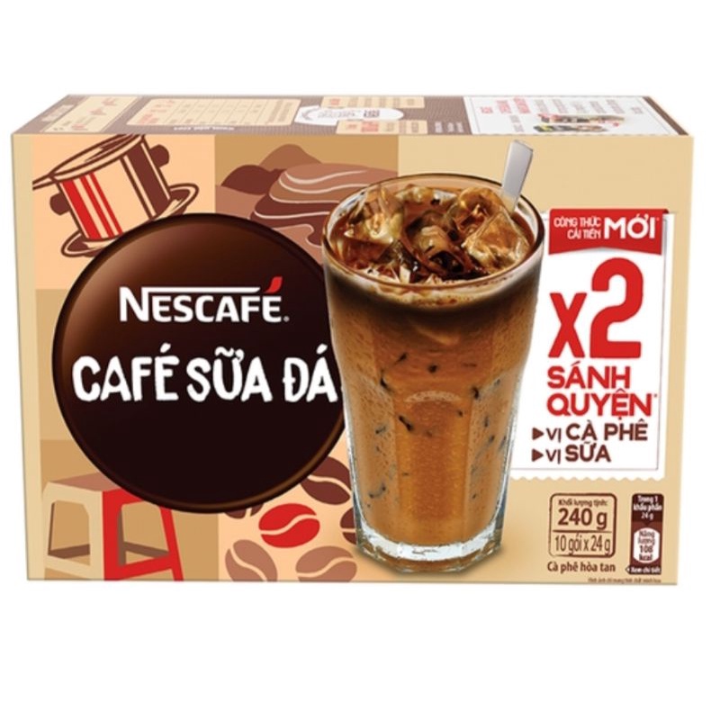 combo 3 hộp cà phê hoà tan NESCAFE 3 in 1, cà phê sữa đá ( hộp 10 gói)