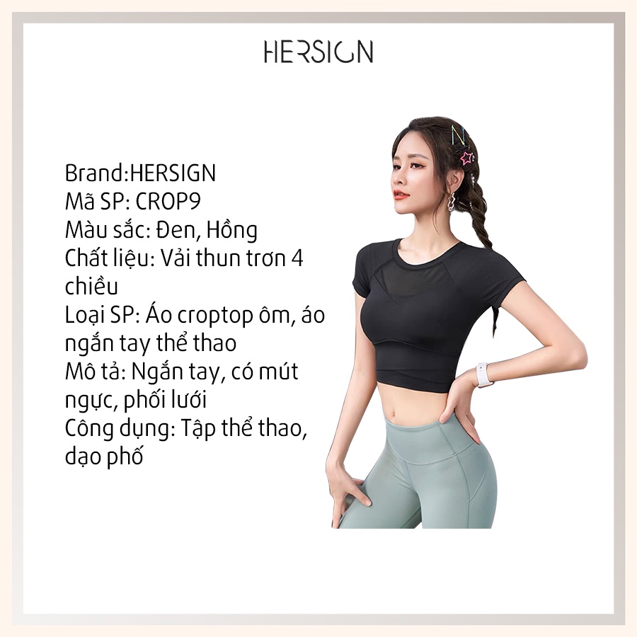 CROPTOP NỮ ÁO CROPTOP TẬP GYM ĐỒ TẬP GYM NỮ ÁO TẬP NGẮN TAY HERSIGN