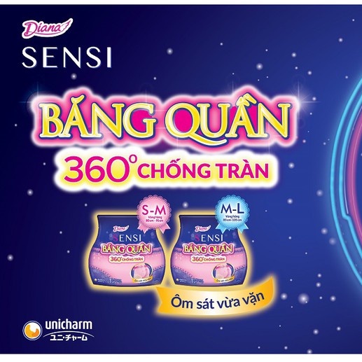 Băng vệ sinh dạng quần Diana Sensi 360 Độ Chống Tràn / Bvs ban đêm đủ size