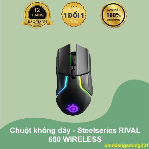 Chuột Chơi Game Không Dây Steelseries Rival 650 RGB Wireless - Hàng Chính Hãng