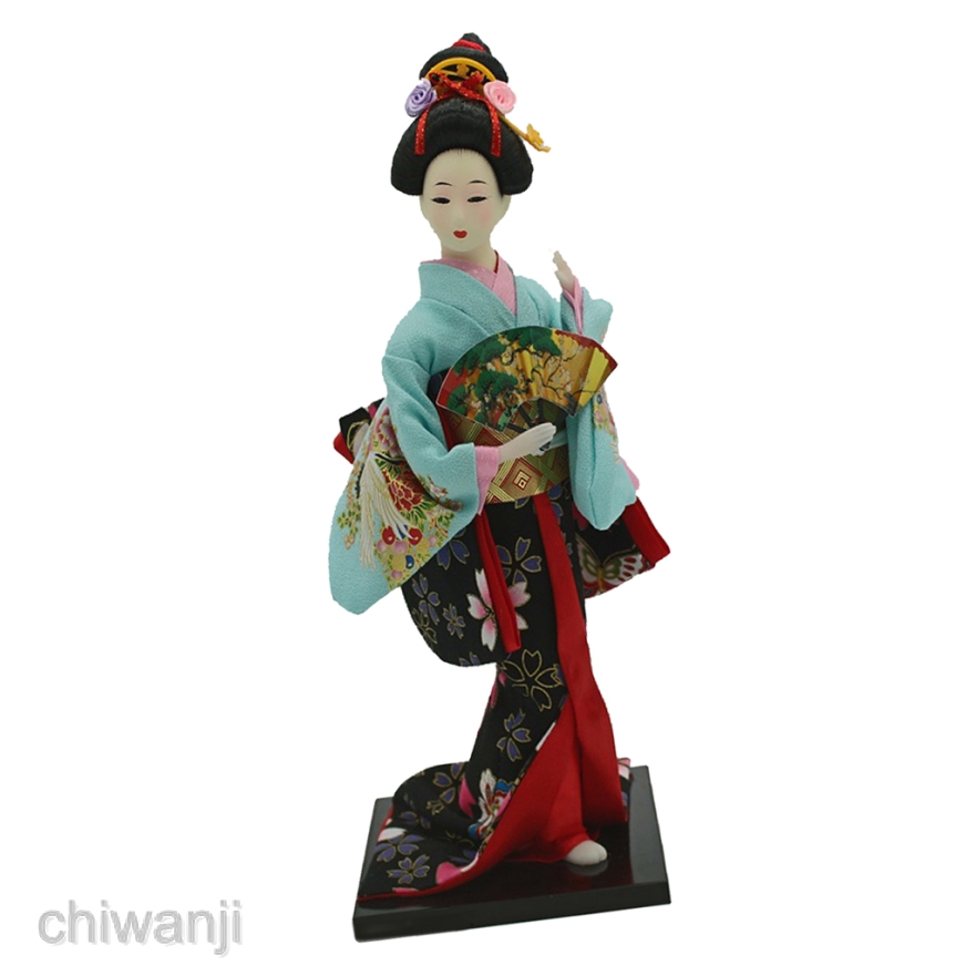 Mô hình búp bê Geisha mặc kimono truyền thống Nhật Bản chất lượng cao dùng trang trí