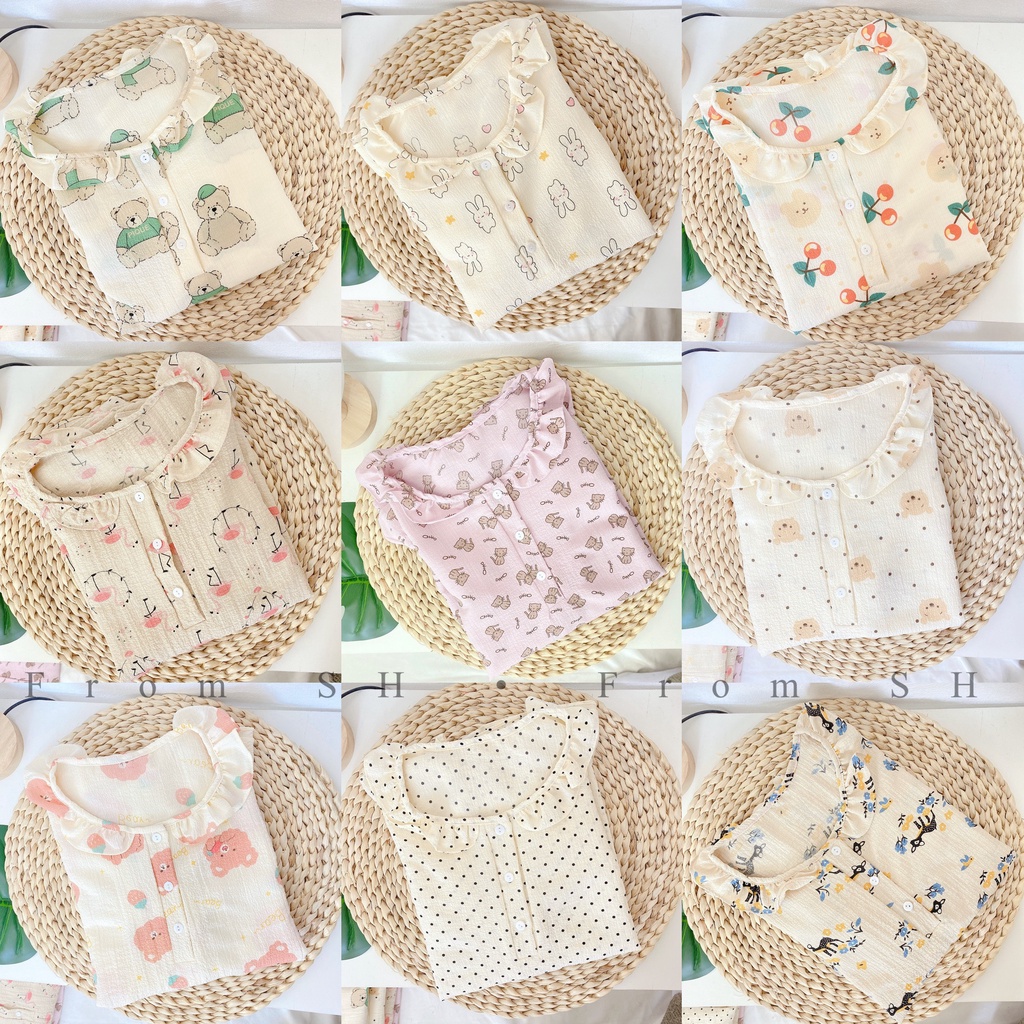 BỘ ĐỒ NGỦ MẶC NHÀ XỐP CỘC TAY HỌA TIẾT HOT ĐẸP 2021