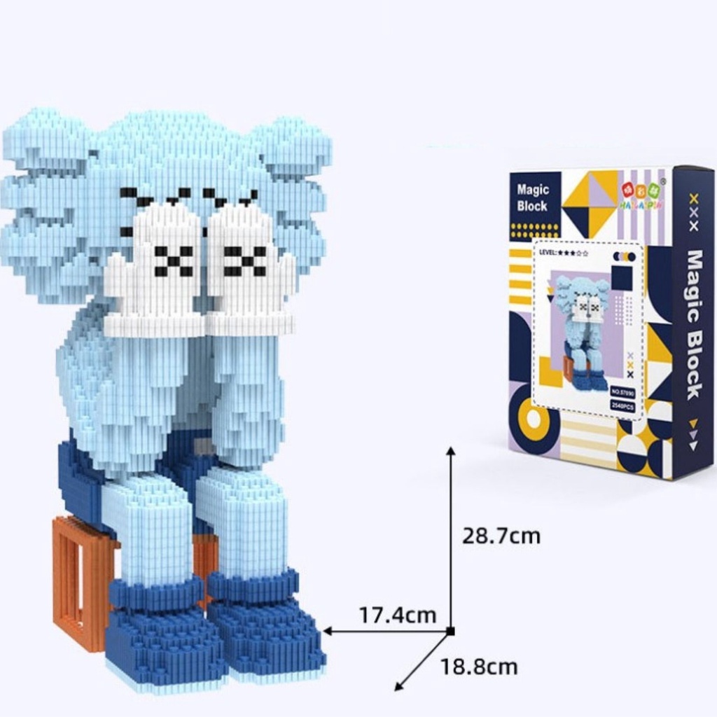 Kaws size lớn Đồ chơi lắp ráp mô hình nhân vật Kaws tặng kèm búa lắp ghép