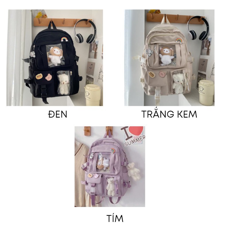 Balo nam nữ cao cấp du lịch dễ thương đẹp đi học giá rẻ tặng kèm sticker BL5