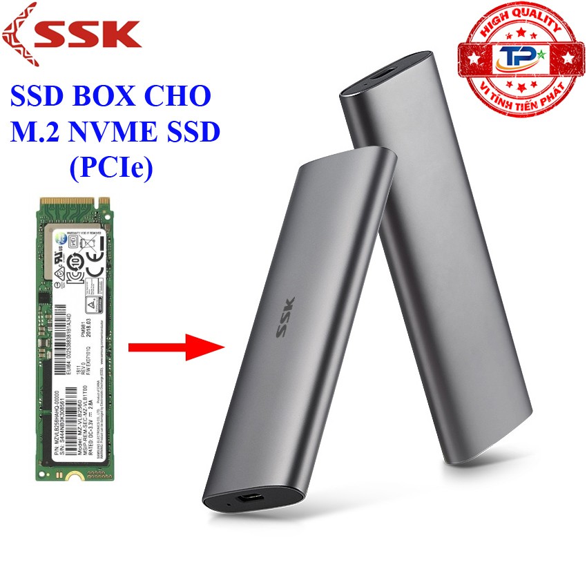 SSD Box chuyển M.2 NVMe SSD PCIe sang ổ cứng di động - SSK HE-C327 chuẩn Type-C và USB 3.0 - 10Gbps M2