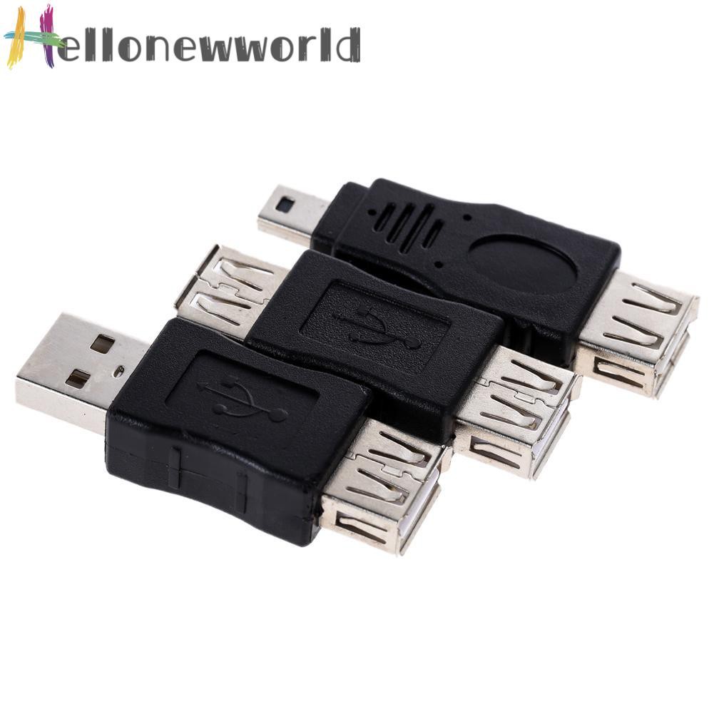 Hellonewworld 10pcs OTG 5pin F/M Changer Adapter Converter USB Male to Female Micro USB