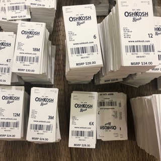 Set 200 tag giấy - thẻ bài giấy đục sẵn lỗ tròn oshkosh đủ size hàng công ty