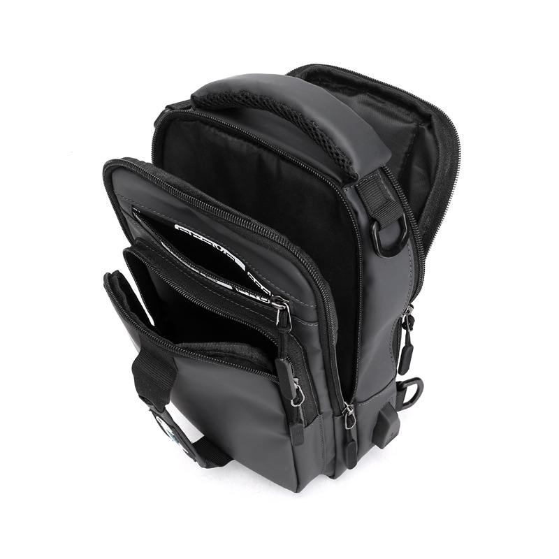 Waterproof Chest Bag Handbag Adjustable Strap USB Shoulder Bag