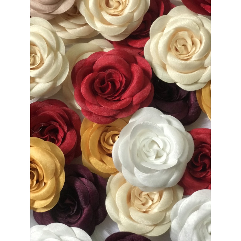 Hoa Cài Áo Váy Chất Liệu Lụa Cao Cấp Tag Hoa Trà Lớn Cài Áo, Kiểu Cài Áo Hoa Có Ghim