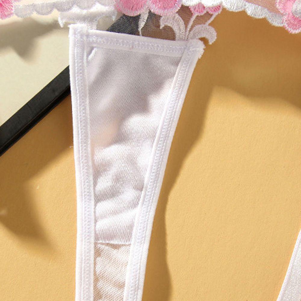 Quần Lót Lọt Khe Phối Ren Hoa Rỗng Màu Sắc Đất Đơn Giản Cho Nữ