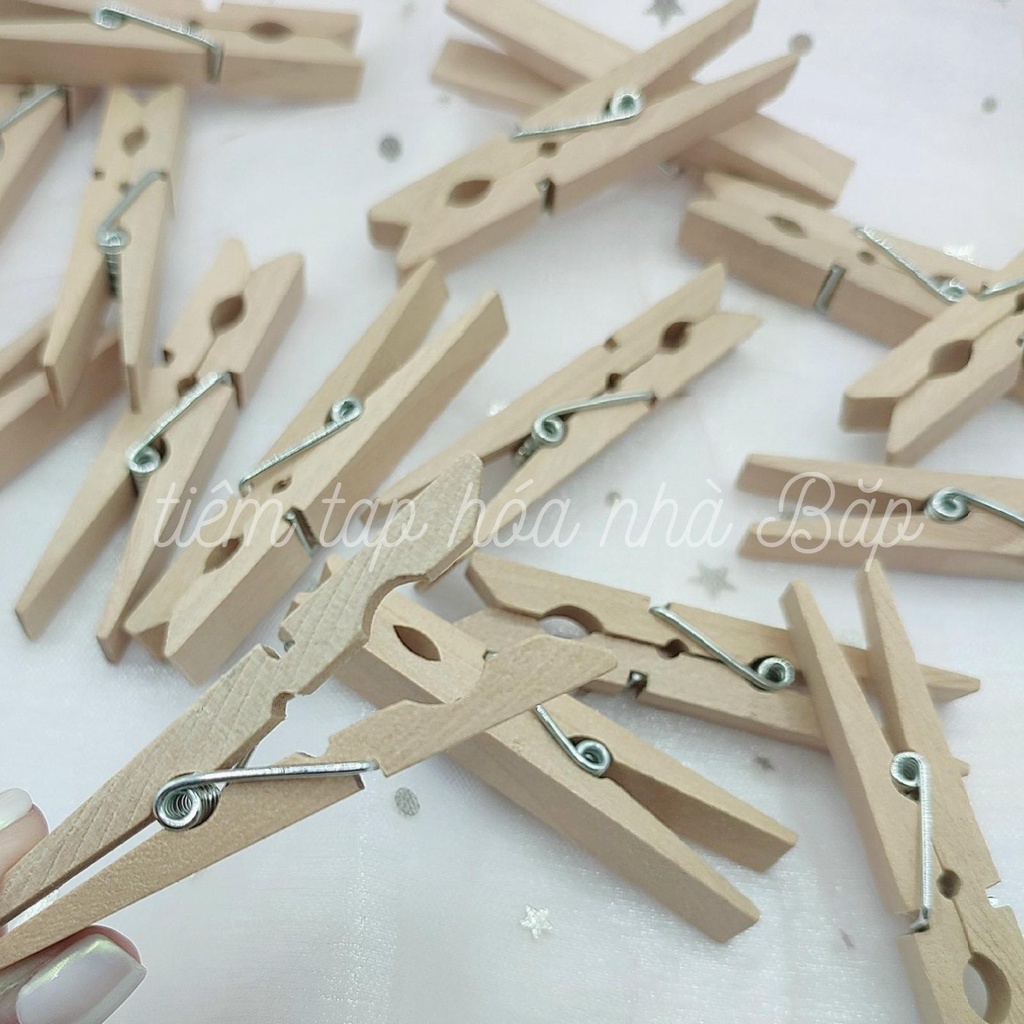 Set 10 Kẹp Gỗ Mộc Trang Trí Decor Handmade