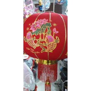 đèn lồng trang trí ngày tết loại to đại 80cm bằng nhung nỉ cực đep