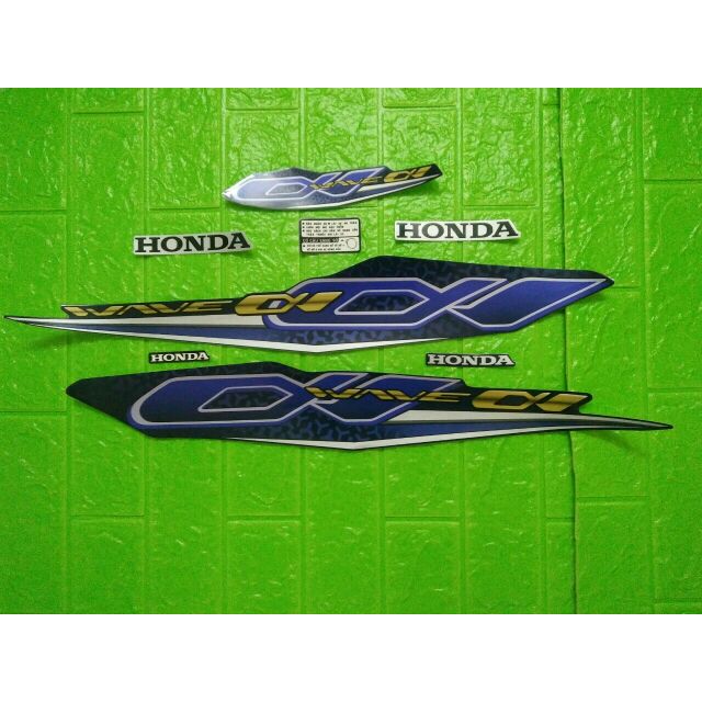 Bộ tem honda Wave A 2019 màu xanh dương đậm