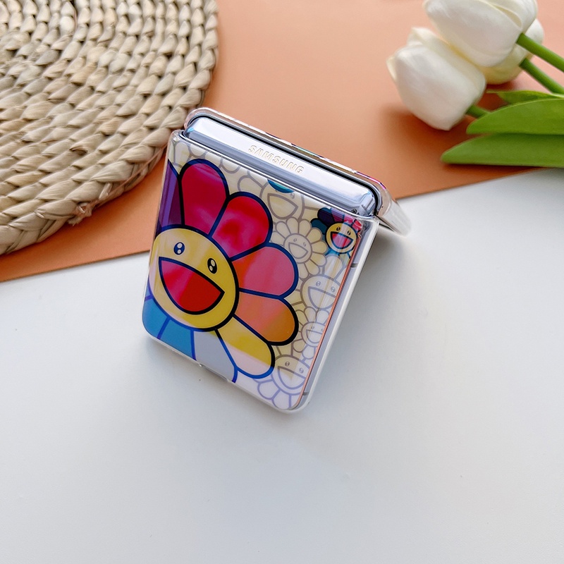 Ốp Điện Thoại Dẻo Họa Tiết Hoa Hướng Dương Màu Xanh Dương Thời Trang Cho Samsung Galaxy Z Flip 1 2 3