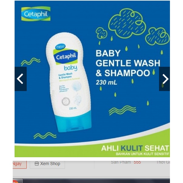 Sữa tắm gội toàn thân cho bé Cetaphil Baby Gentle Wash &amp; Shampoo (Chai 230ml)