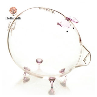 Ống heo tiết kiệm làm từ thủy tinh màu hồng trong suốt