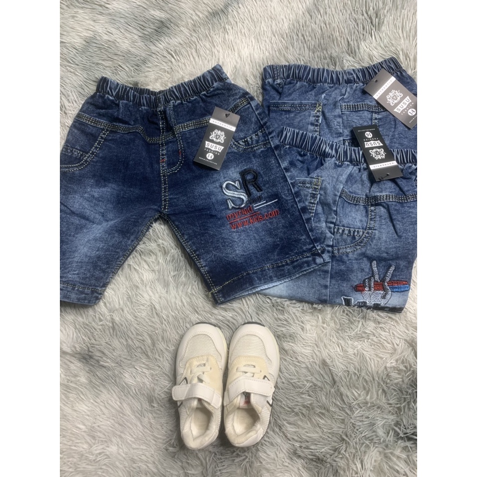 Quần short Jean, quần bò bé trai 20-35kg chất co dãn ảnh thật shop tự chụp