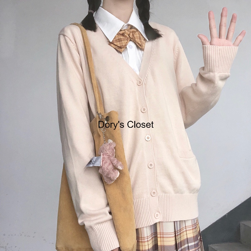 [Có sẵn] Áo khoác len cardigan mỏng dáng rộng đồng phục học sinh Nhật Bản nhà Dory SM07 | BigBuy360 - bigbuy360.vn