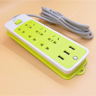 Ổ Cắm Điện Kiêm Sạc Điện Thoại (6 Phích Cắm, 3 Cổng Usb)