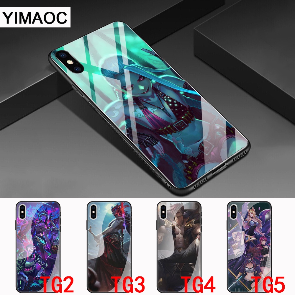 Ốp Điện Thoại Kính Cường Lực Họa Tiết Liên Minh Huyền Thoại 210F Cho Oppo A3S A5 A37 Neo 9 A39 A57 A5S A7 A77 F3 F5 A73 F7 F9 F11 Pro
