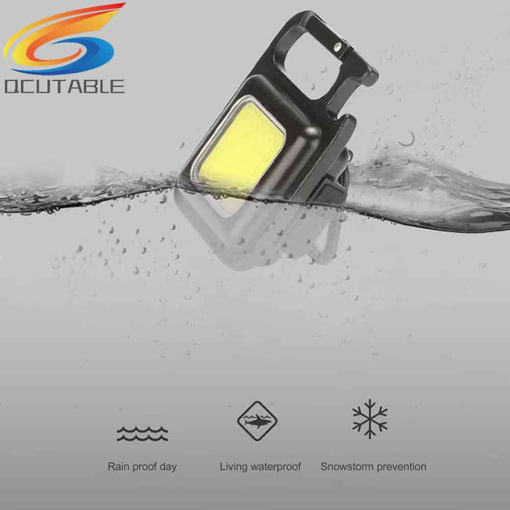 Đèn Pin Mini 6W COB 400lm Chống Thấm Nước Kèm Móc Khóa Tiện Dụng