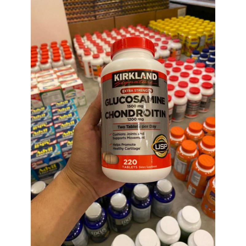 [Bill Mỹ]Viên uống bổ xương khớp Glucosamine 1500mg & chondroitin 1200mg 220 viên - Kirkland Mỹ