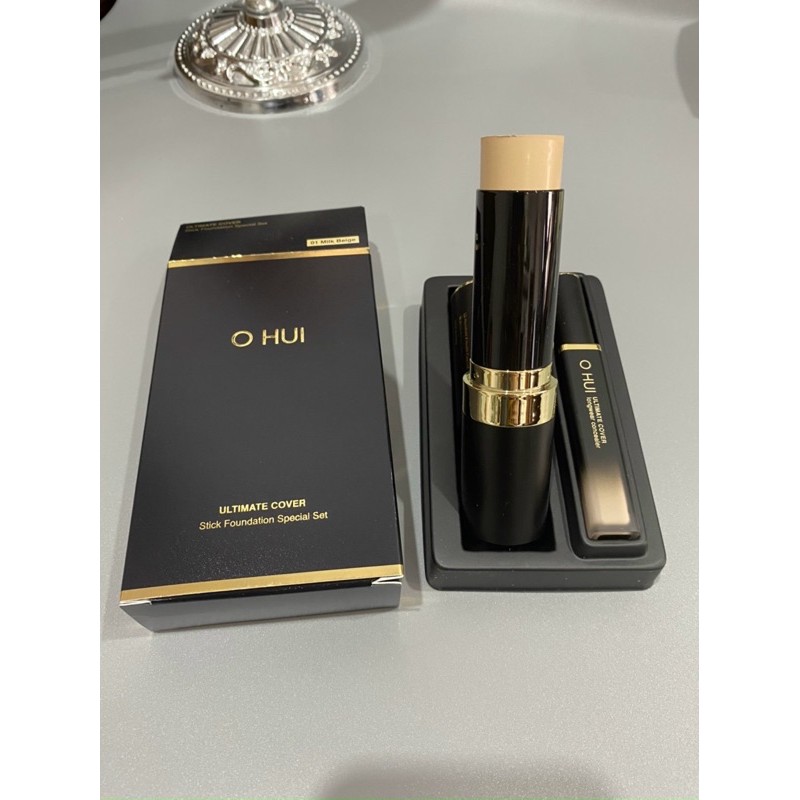 [MỚI] CÂY CHE KHUYẾT ĐIỂM THẦN THÁNH DƯỠNG TRẮNG MỜ VẾT THÂM OHUI STICK FOUNDATION SPF50/PA+++(kem nền +son)