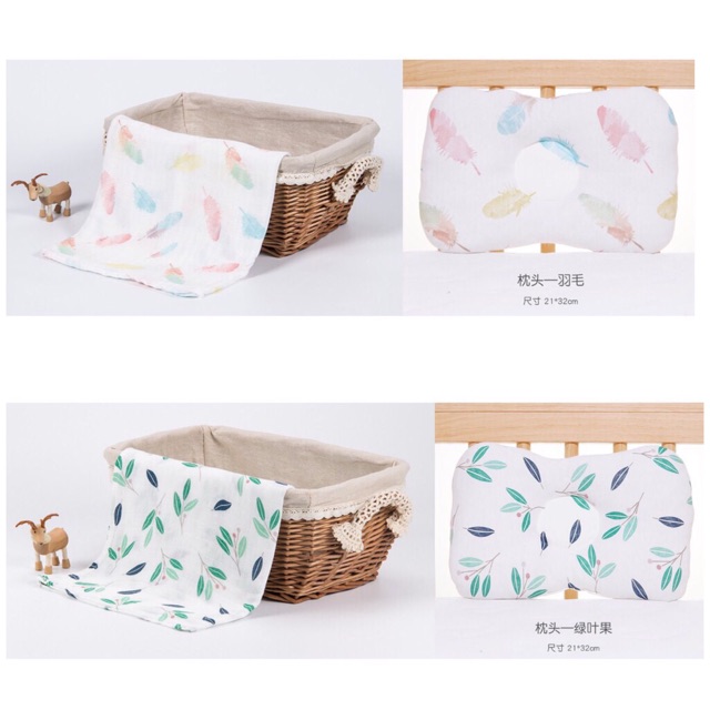 Set chăn kèm gối thương hiệu Muslin Tree