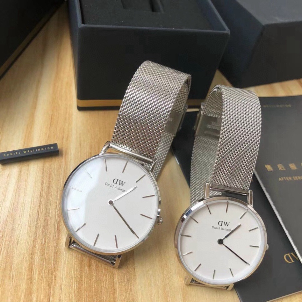 Đồng Hồ Halei DW Cặp Đôi Nam Nữ Dây Thép Lưới Đan Trẻ Trung - Máy Quartz - Bảo Hành 12 Tháng