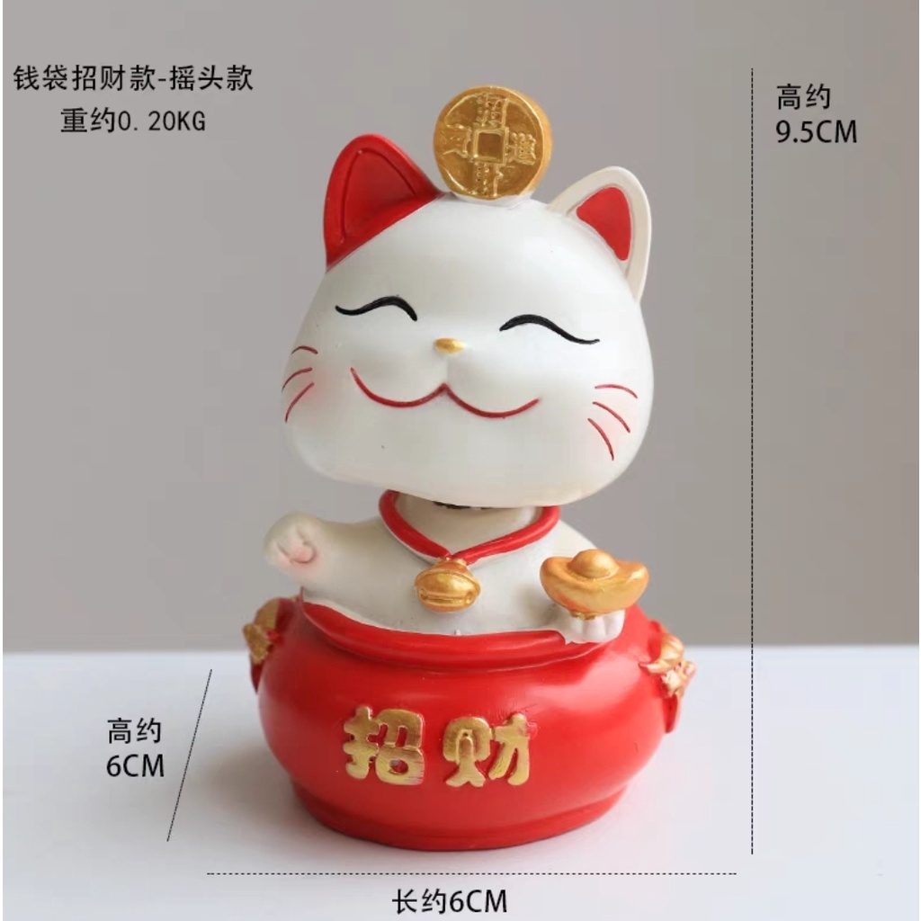 MÈO THẦN TÀI 5cm, 7cm MÈO MAY MẮN dùng trang trí bàn làm việc, kệ tủ, ô tô