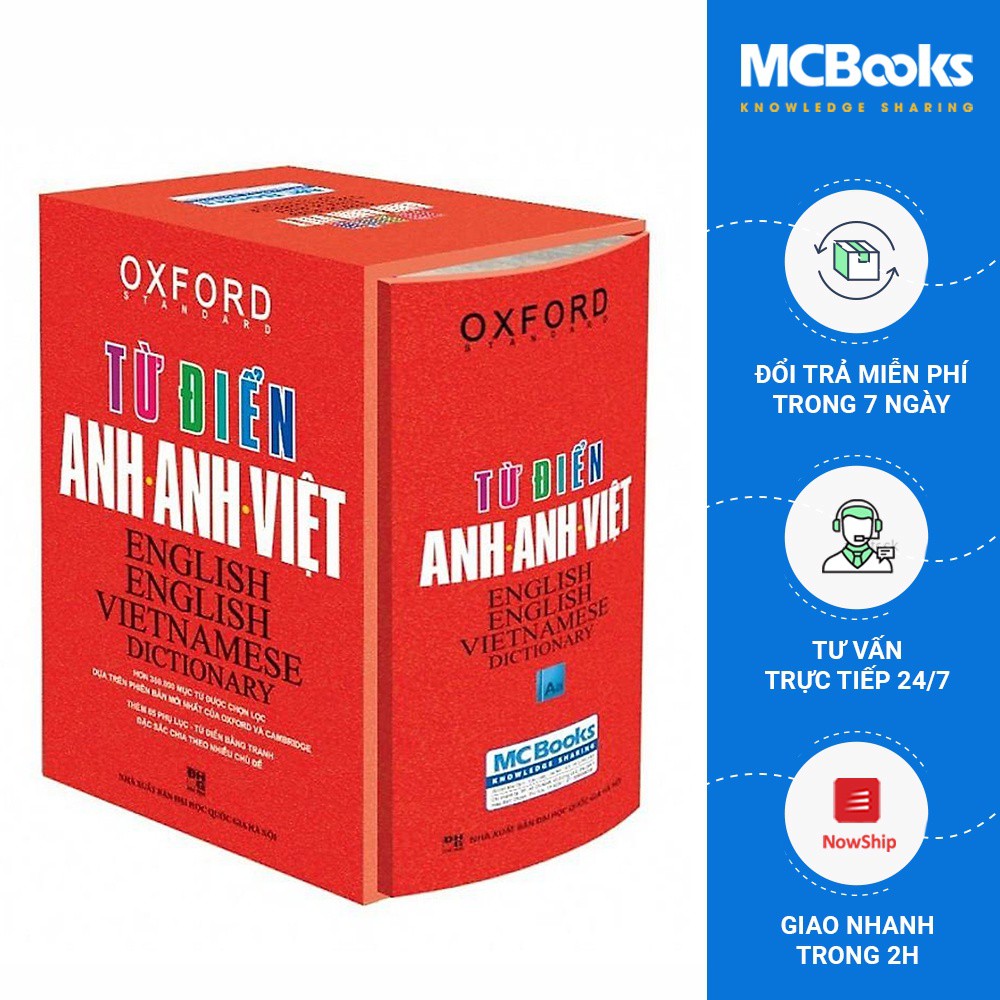 Sách - Từ Điển Anh Anh Việt Phiên Bản Bìa Cứng Màu Đỏ - Giải Nghĩa Đầy Đủ Ví Dụ Phong Phú