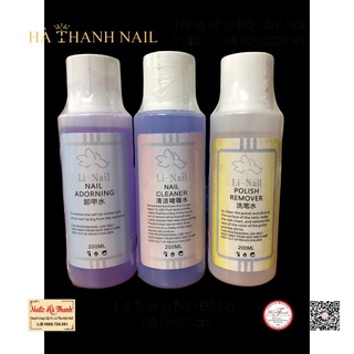 Nước lau gel , phá gel , rửa cọ li-nail dung tích 200ml mùi thơm
