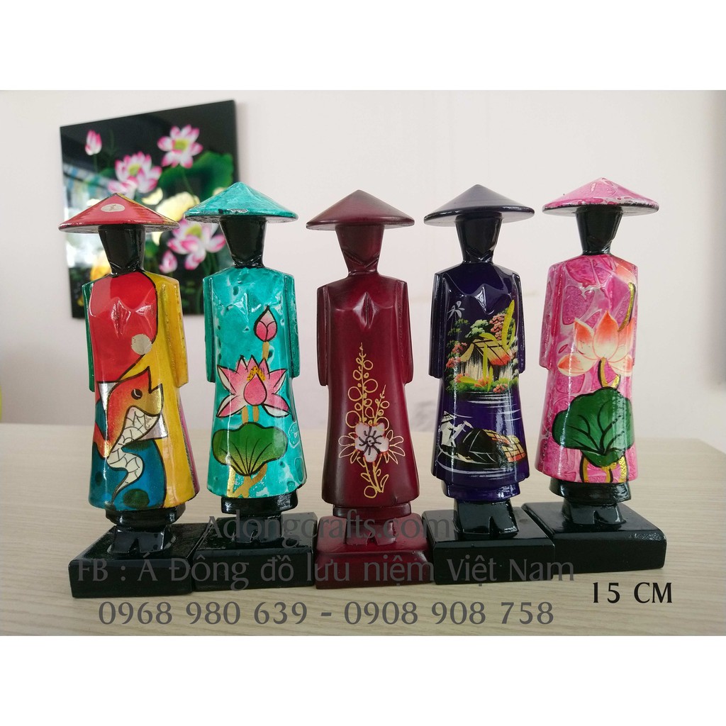 TƯỢNG CÔ GÁI VẼ SƠN MÀI VIỆT NAM - hay còn gọi Miss Việt - Miss Sài Gòn - quà tặng lưu niệm Việt Nam