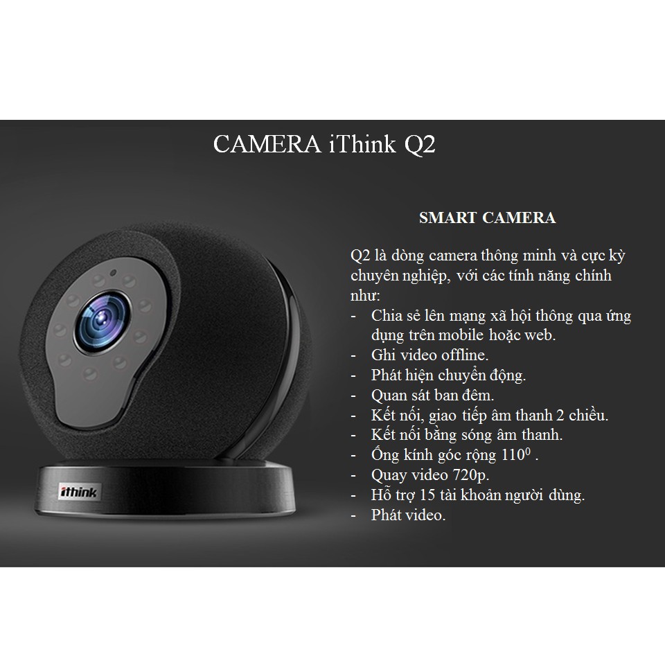 Smart Camera Wifi iThink 720P HandView Q2 đàm thoại 2 chiều