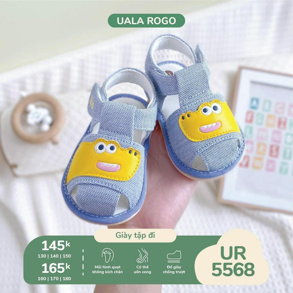 Giày tập đi chuẩn y khoa đế cao su non bé trai bé gái siêu mềm nhẹ chống trơn trượt khủng long 3D cổ dài  5568