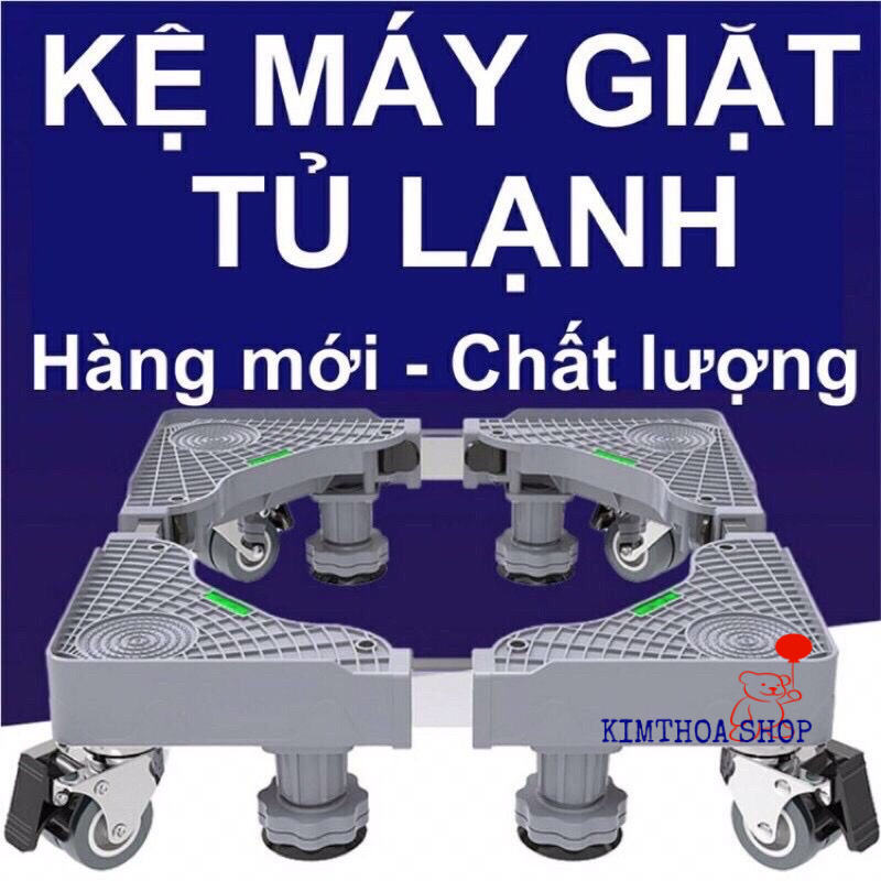 Chân kê máy giặt, tủ lạnh chống rung lắc có bánh xe và chân trợ lực