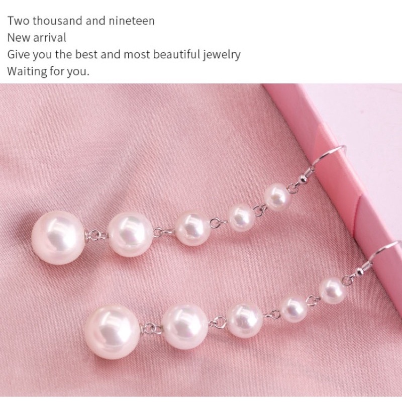 Bông tai 5 hạt châu từ nhỏ tới lớn phong cách hàn quốc