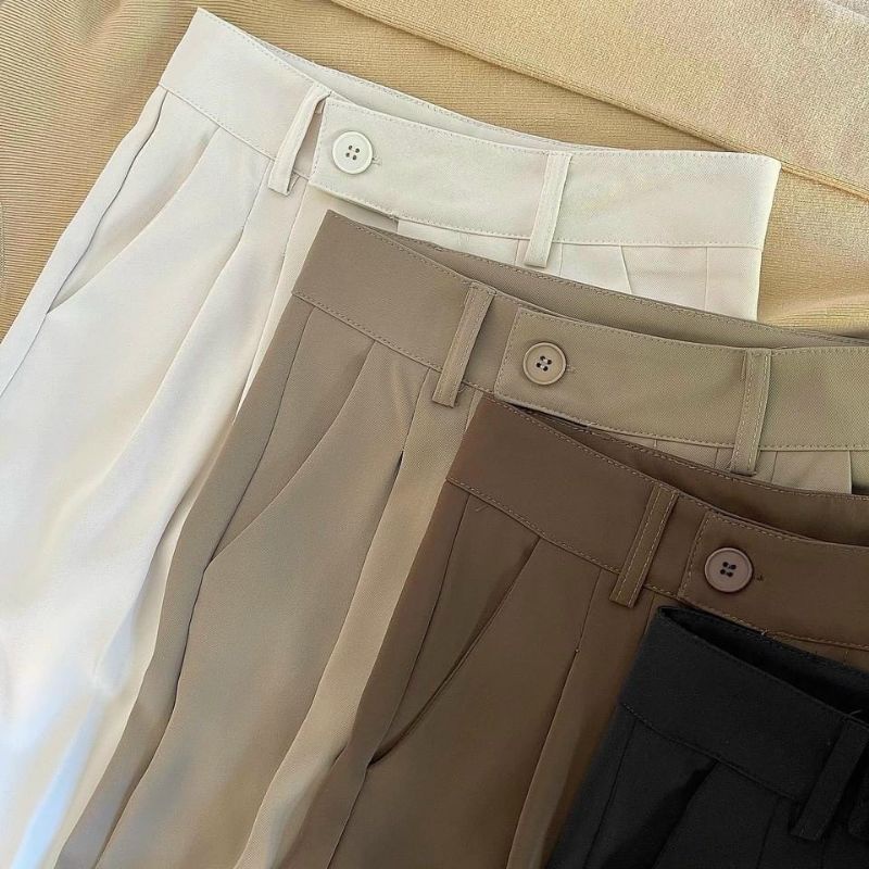 Quần vải ống suông khuy lệch hàng QCL1