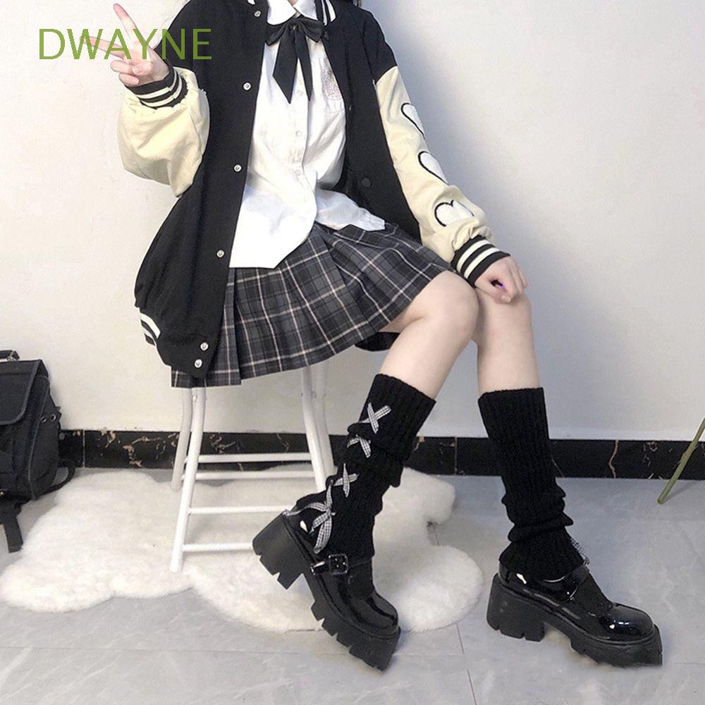 Tất len giữ ấm chân co giãn kiểu dây đan chéo ngọt ngào phong cách Nhật Bản