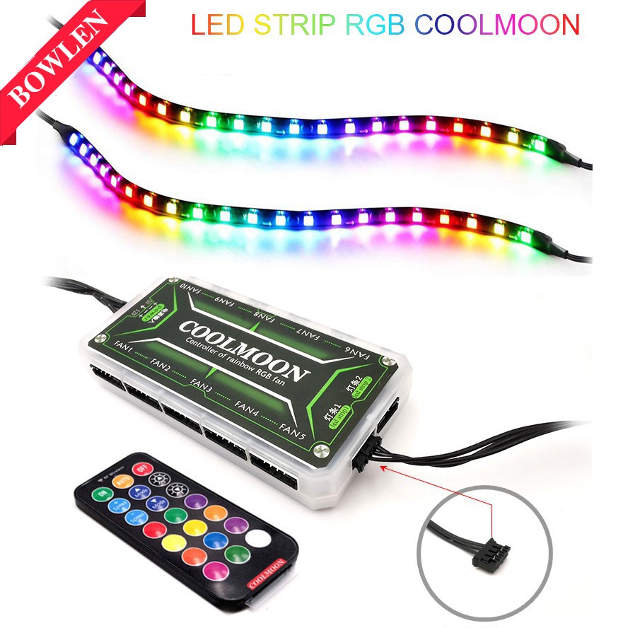 Dây Led RGB Coolmoon - Phiên bản từ tính dài 40cm - Đồng bộ Hub Coolmoon