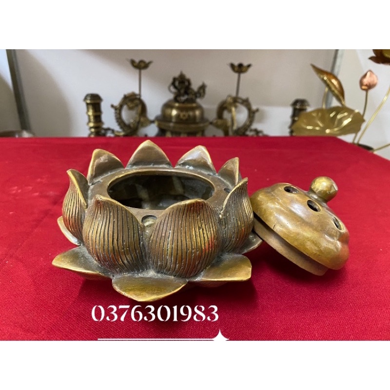 Sông trầm hoa sen đồng thau 12cm và 16cm