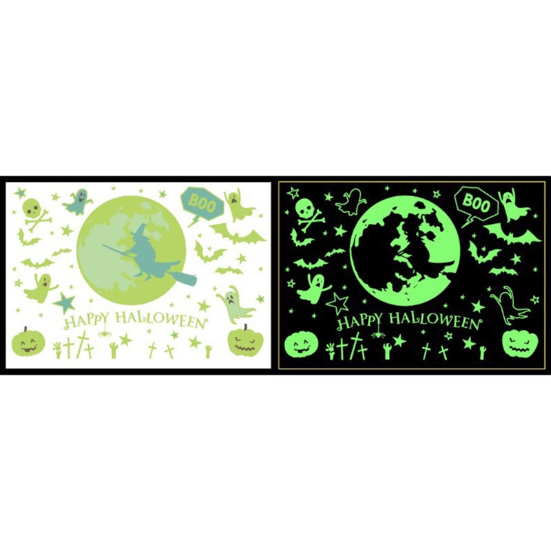 Miếng Dán Trang Trí Cửa Sổ Họa Tiết Đầu Lâu Dạ Quang Độc Đáo