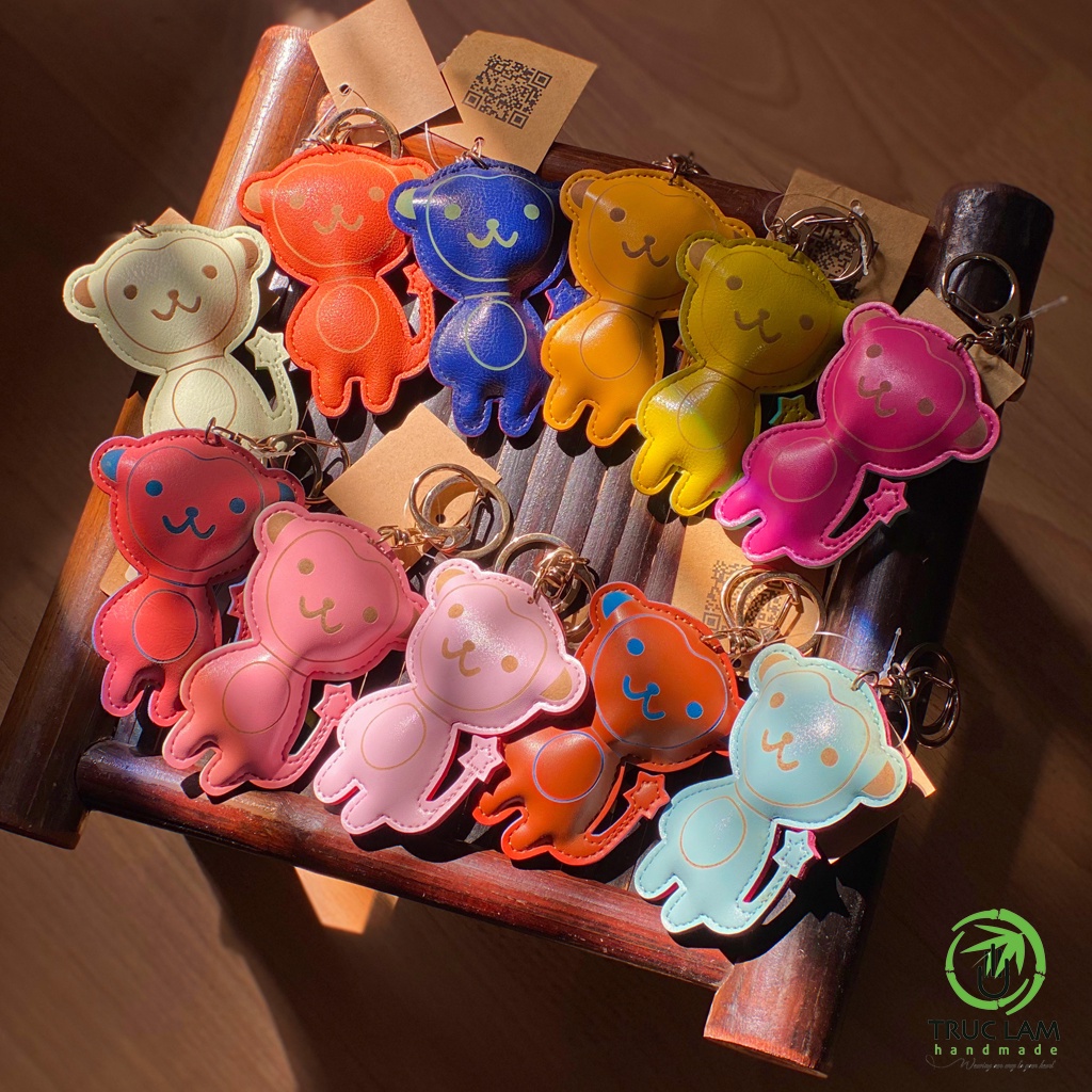 Móc Chìa Khóa Da Thật Hình Các Con Vật Nhồi Bông Ngộ Nghĩnh - Trúc Lâm Handmade